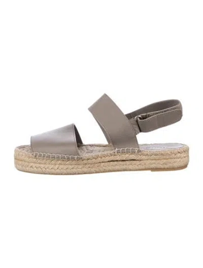 Pre-owned Vince Leather Espadrilles In Grey