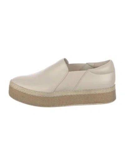Pre-owned Vince Leather Espadrilles In Neutral