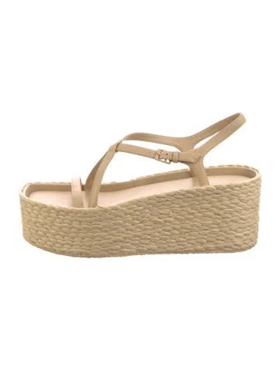 Pre-owned Vince Leather Espadrilles In Neutral