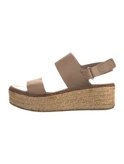 Pre-owned Vince Leather Espadrilles In Neutral