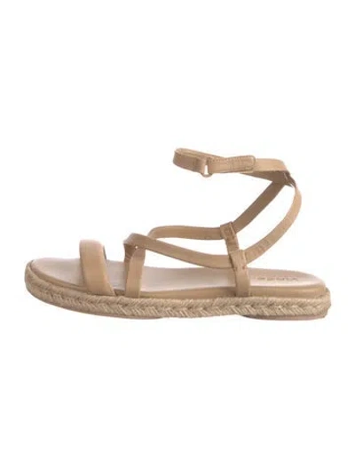 Pre-owned Vince Leather Espadrilles In Neutral