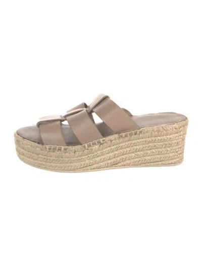 Pre-owned Vince Leather Espadrilles In Neutrals