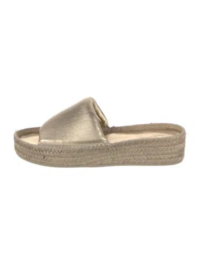 Pre-owned Vince Leather Espadrilles In Neutrals