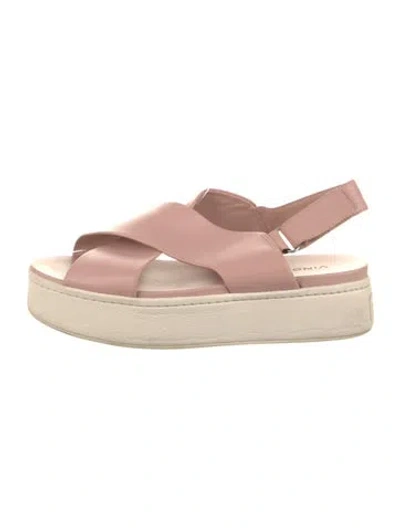 Pre-owned Vince Leather Espadrilles In Pink
