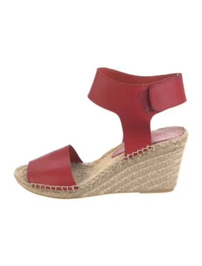 Pre-owned Vince Leather Espadrilles In Red