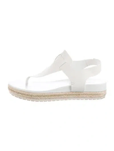 Pre-owned Vince Leather Espadrilles In White