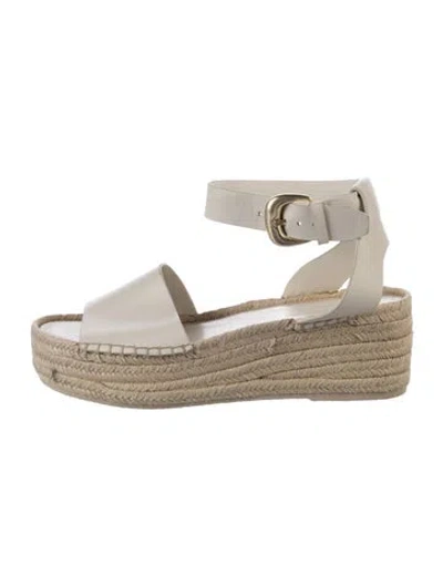 Pre-owned Vince Leather Espadrilles In White