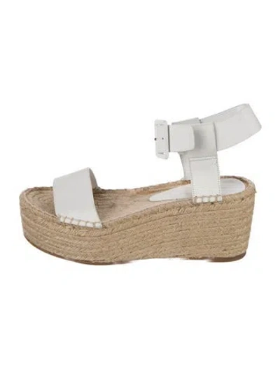 Pre-owned Vince Leather Espadrilles In White