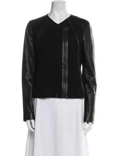 Pre-owned Vince Leather Evening Jacket In Black