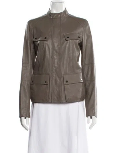 Pre-owned Vince Leather Evening Jacket In Neutral