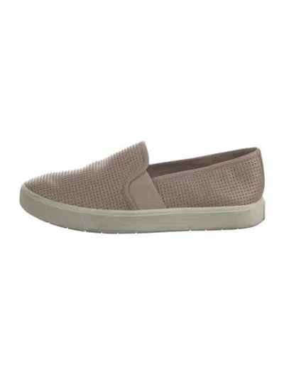 Pre-owned Vince Leather Eyelet Trim Espadrilles In Neutral