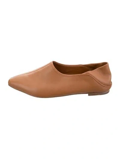 Pre-owned Vince Leather Flats In Brown/neutrals