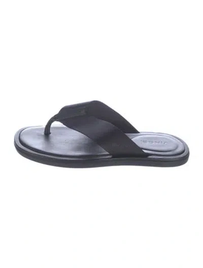 Pre-owned Vince Leather Flip Flops In Black