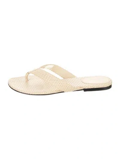 Pre-owned Vince Leather Flip Flops In Neutral