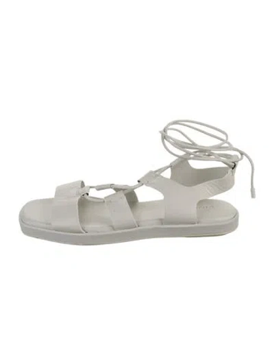 Pre-owned Vince Leather Gladiator Sandals In Neutrals