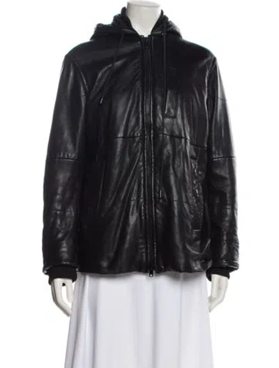 Pre-owned Vince Leather Jacket In Black