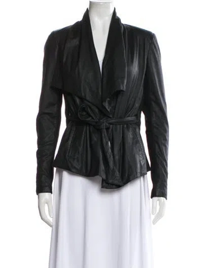 Pre-owned Vince Leather Jacket In Black
