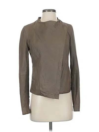 Pre-owned Vince Leather Jacket In Brown
