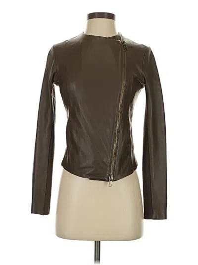 Pre-owned Vince Leather Jacket In Brown