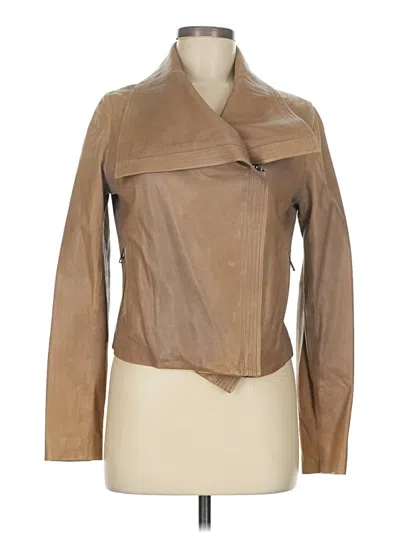 Pre-owned Vince Leather Jacket In Brown