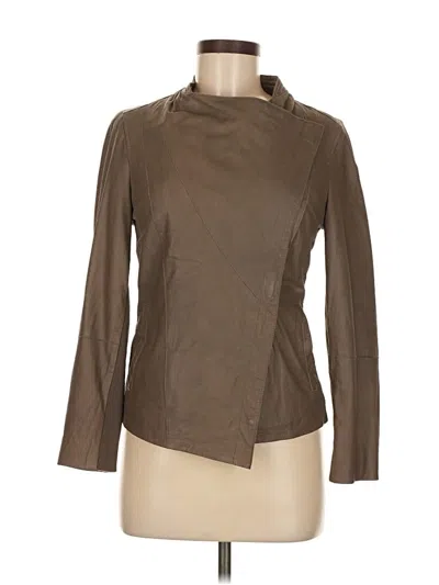 Pre-owned Vince Leather Jacket In Brown