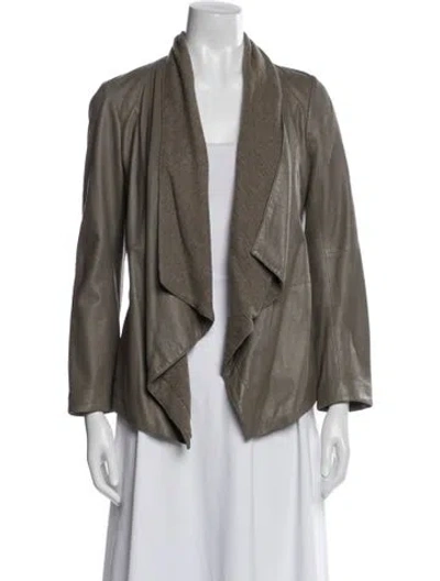 Pre-owned Vince Leather Jacket In Brown