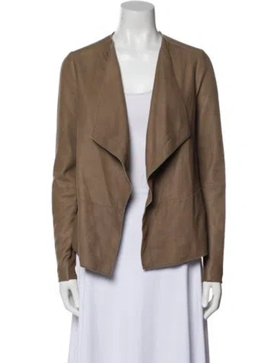 Pre-owned Vince Leather Jacket In Brown