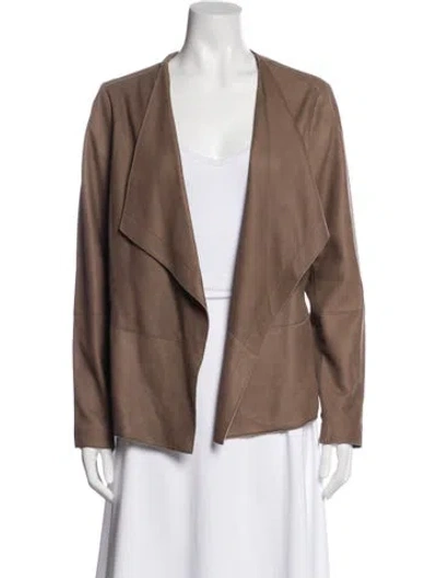 Pre-owned Vince Leather Jacket In Brown