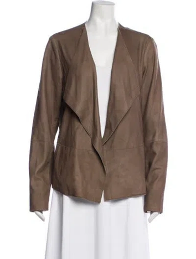 Pre-owned Vince Leather Jacket In Brown