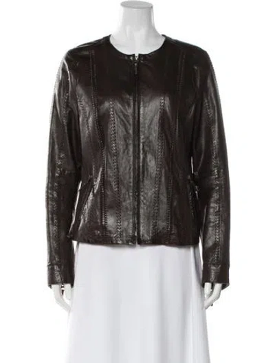 Pre-owned Vince Leather Jacket In Brown
