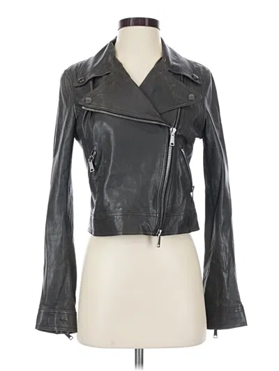Pre-owned Vince Leather Jacket In Gray