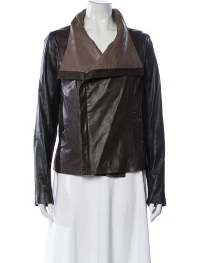 Pre-owned Vince Leather Jacket In Multi