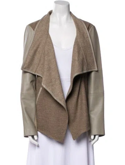 Pre-owned Vince Leather Jacket In Neutral