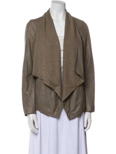 Pre-owned Vince Leather Jacket In Neutral