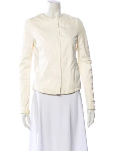 Pre-owned Vince Leather Jacket In Neutral