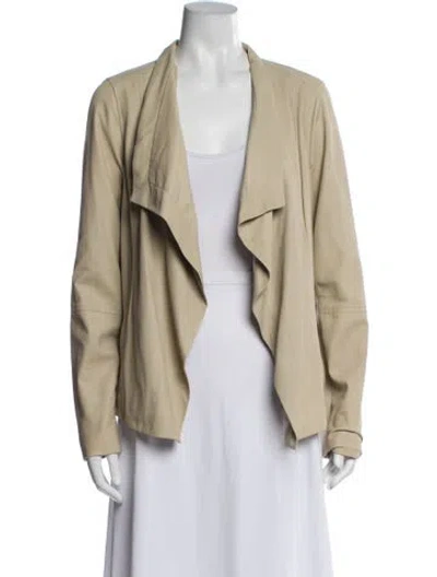 Pre-owned Vince Leather Jacket In Neutral