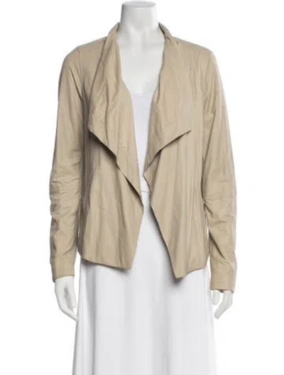 Pre-owned Vince Leather Jacket In Neutral