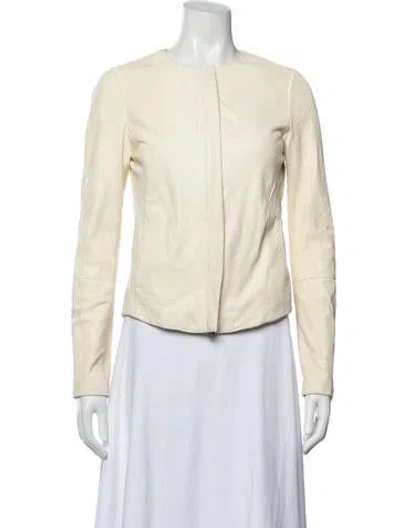 Pre-owned Vince Leather Jacket In Neutrals