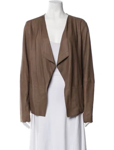 Pre-owned Vince Leather Jacket In Neutrals