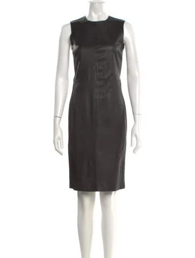 Pre-owned Vince Leather Knee-length Dress In Black