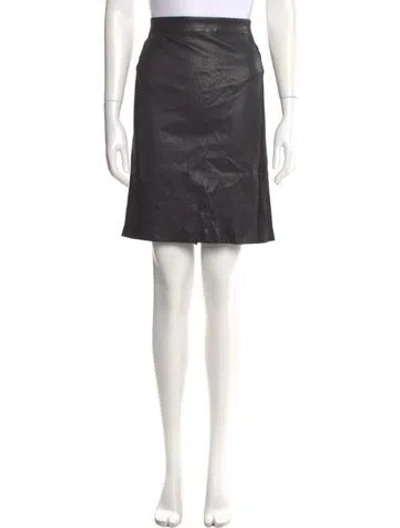 Pre-owned Vince Leather Knee-length Skirt In Black