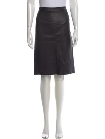 Pre-owned Vince Leather Knee-length Skirt In Black