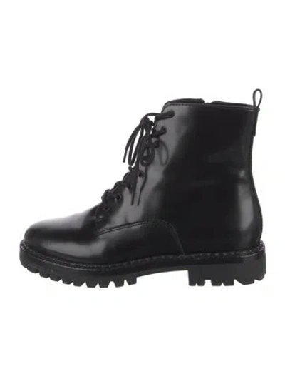 Pre-owned Vince Leather Lace-up Boots In Black