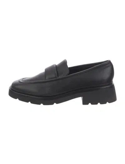 Pre-owned Vince Leather Loafers In Black
