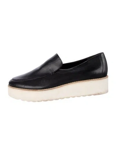 Pre-owned Vince Leather Loafers In Black