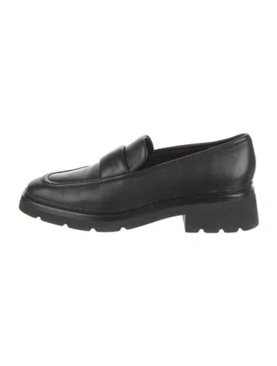 Pre-owned Vince Leather Loafers In Black