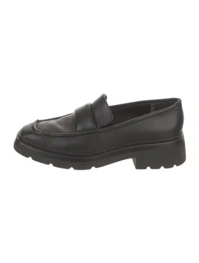 Pre-owned Vince Leather Loafers In Black