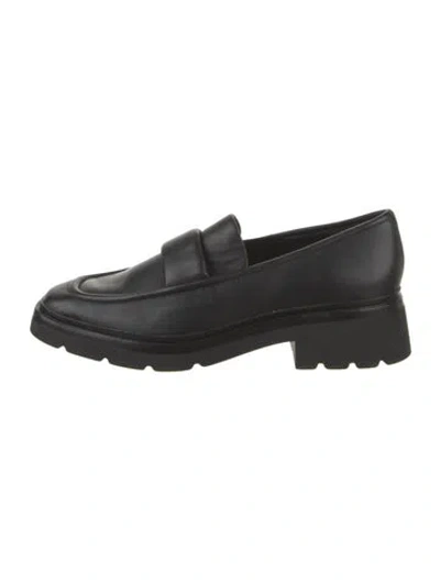 Pre-owned Vince Leather Loafers In Black