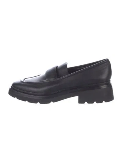Pre-owned Vince Leather Loafers In Black