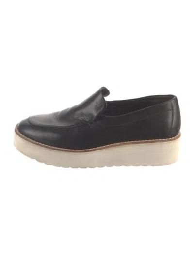 Pre-owned Vince Leather Loafers In Black